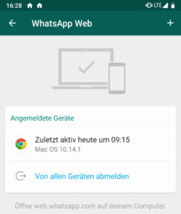 WhatsApp Web Verbindung trennen