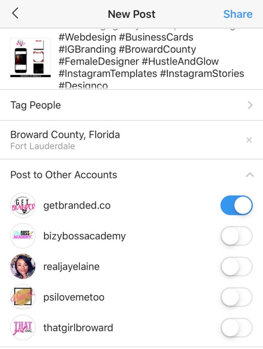 Instagram Bilder gleichzeitig auf mehreren Accounts posten