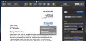 Apple Pages Text rechtsbündig