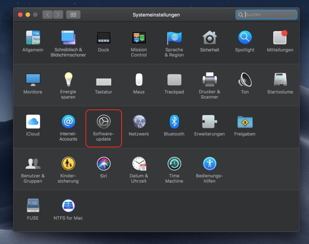Softwareupdates in den Systemeinstellungen von macOS