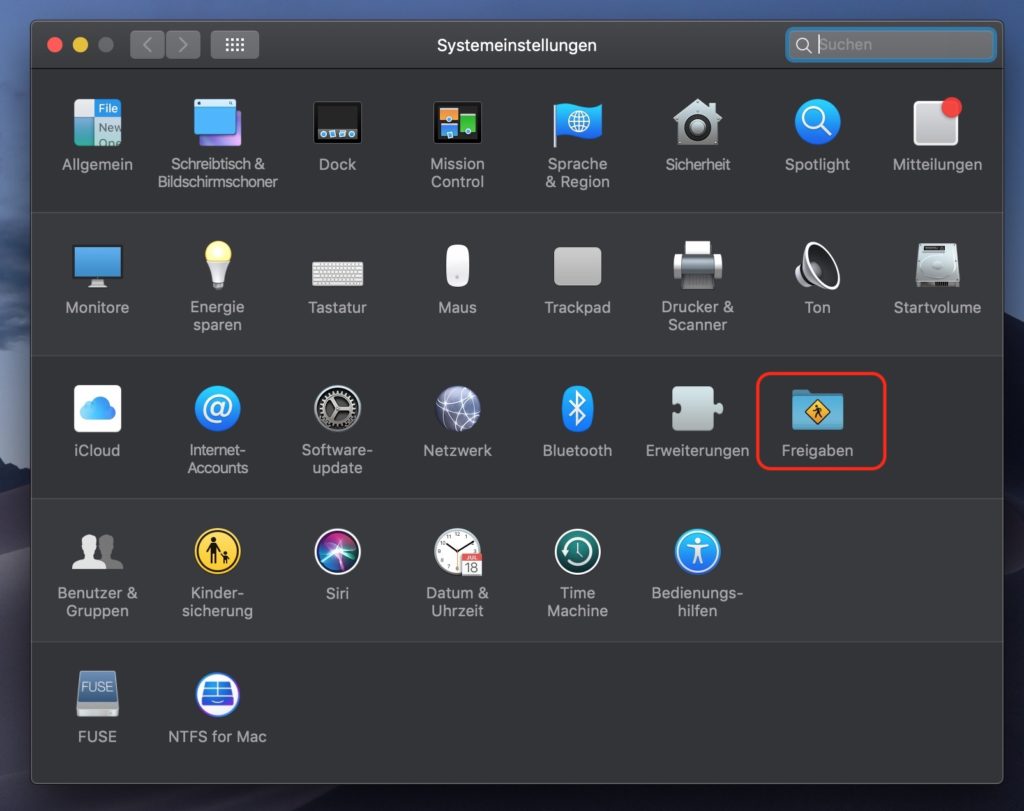 macOS Freigaben