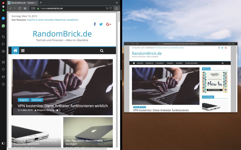 macOS Split View nutzen