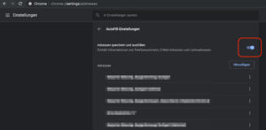 Google Chrome AutoFill ausschalten