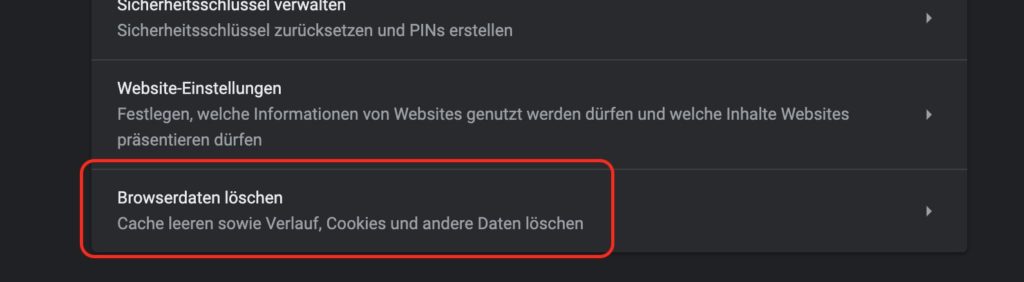 Google Chrome Browserdaten löschen