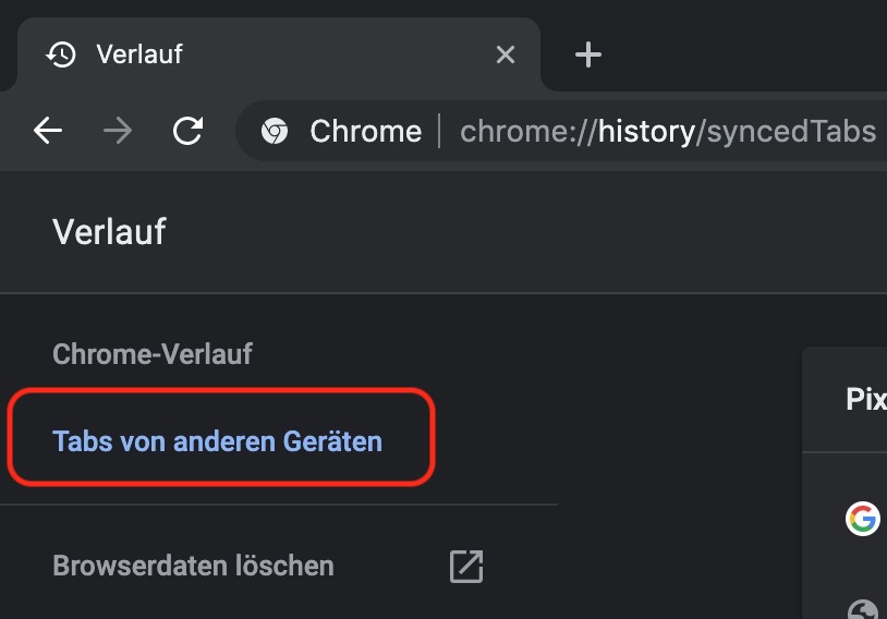 Google Chrome Verlauf