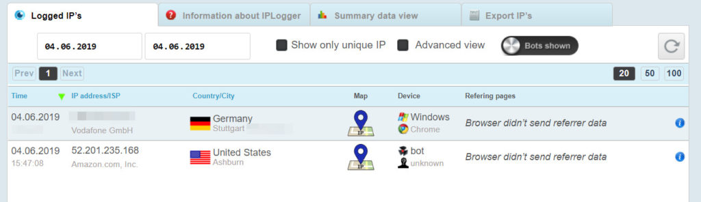 IP-Logger auswerten