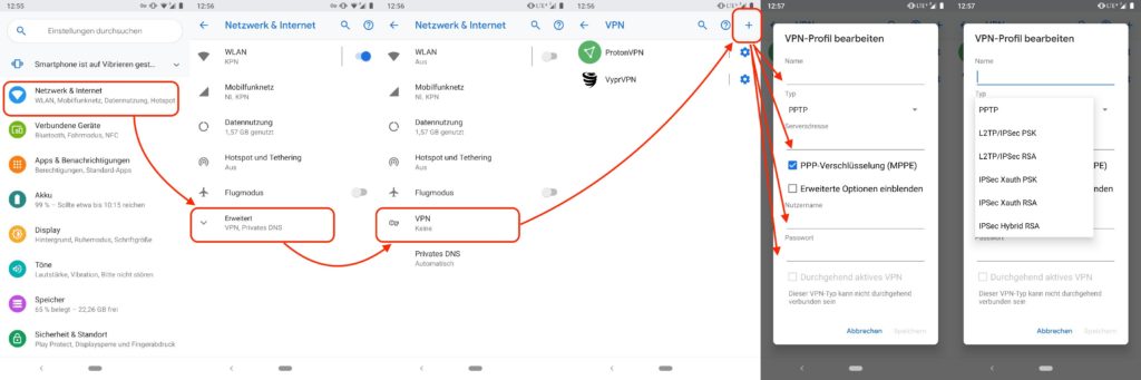 VPN auf Google Handy einrichten