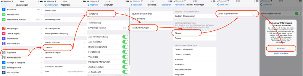 iPhone Tastatur installieren und ändern