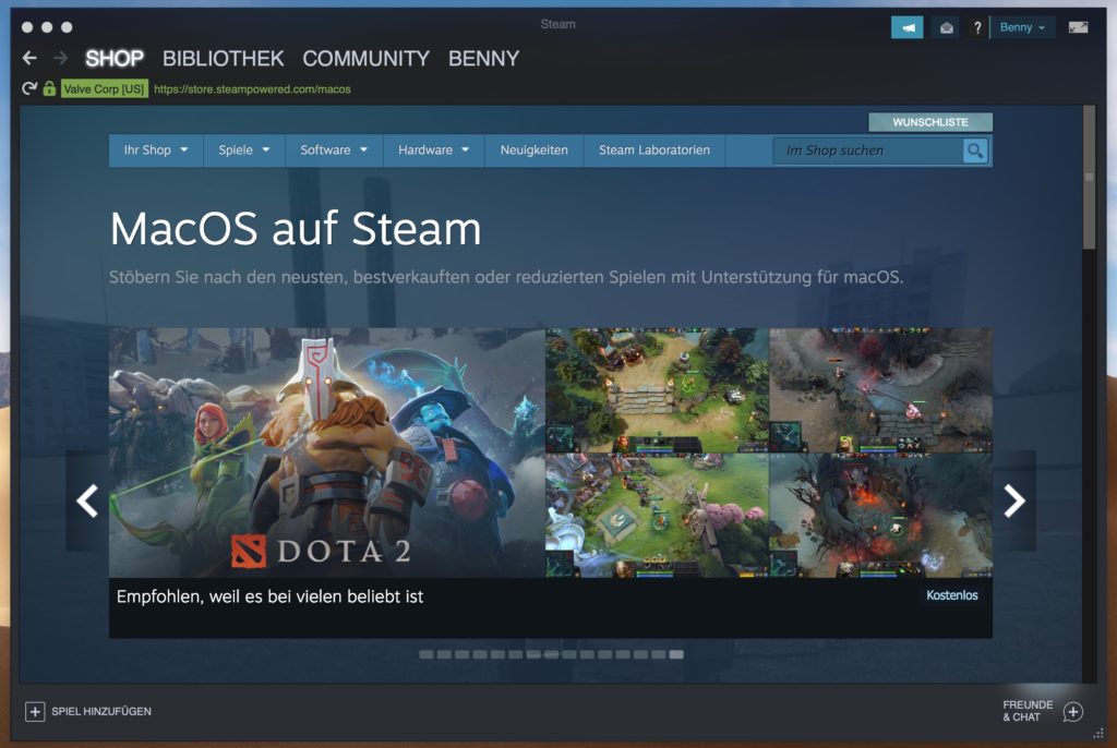Steam Spiele für Mac