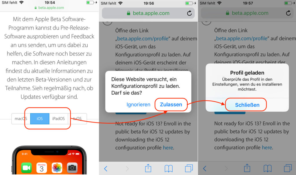 iOS Beta installieren