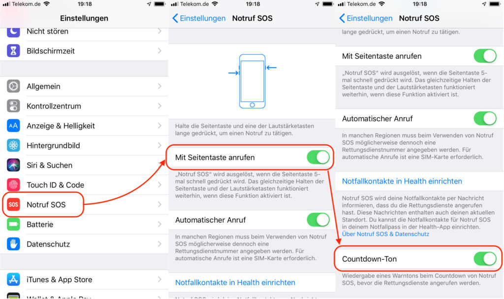iPhone Notruf auslösen