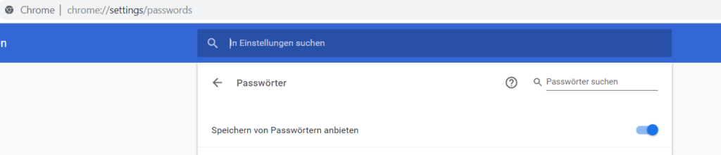 Google Chrome: Speichern von Passwörtern aktivieren