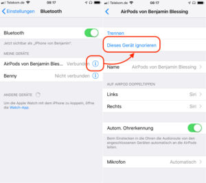 Apple AirPods zurücksetzen