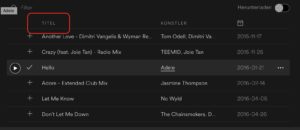 Spotify Sortierung der Playlist geändert?