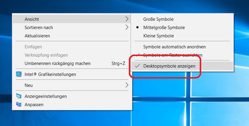 Windows 10 Desktop Verknüpfung anzeigen