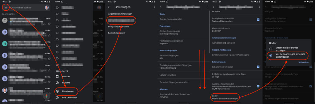Bilder in Gmail unter Android blockieren