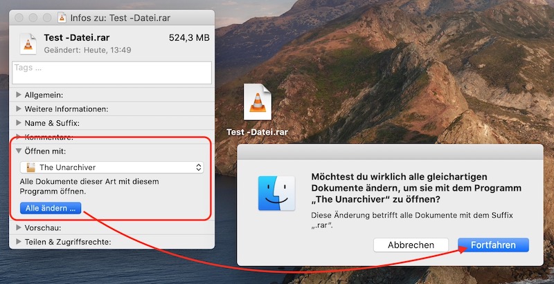 Datei öffnen mit auf dem Mac dauerhaft ändern