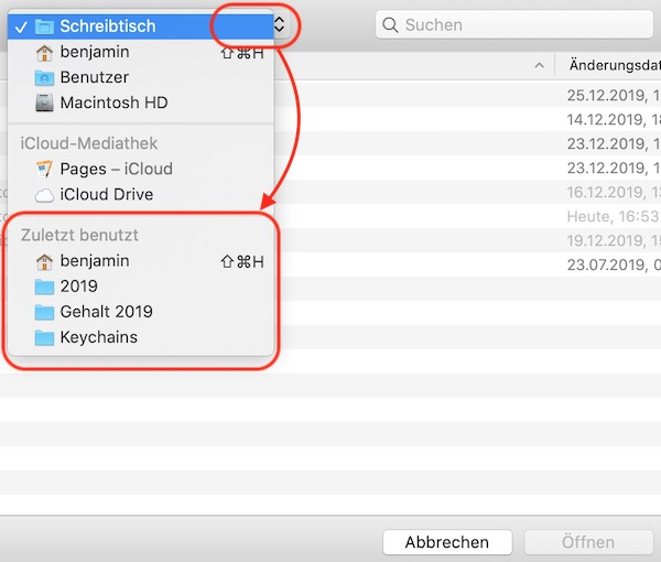 Mehr zuletzt benutzte Ordner unter macOS anzeigen