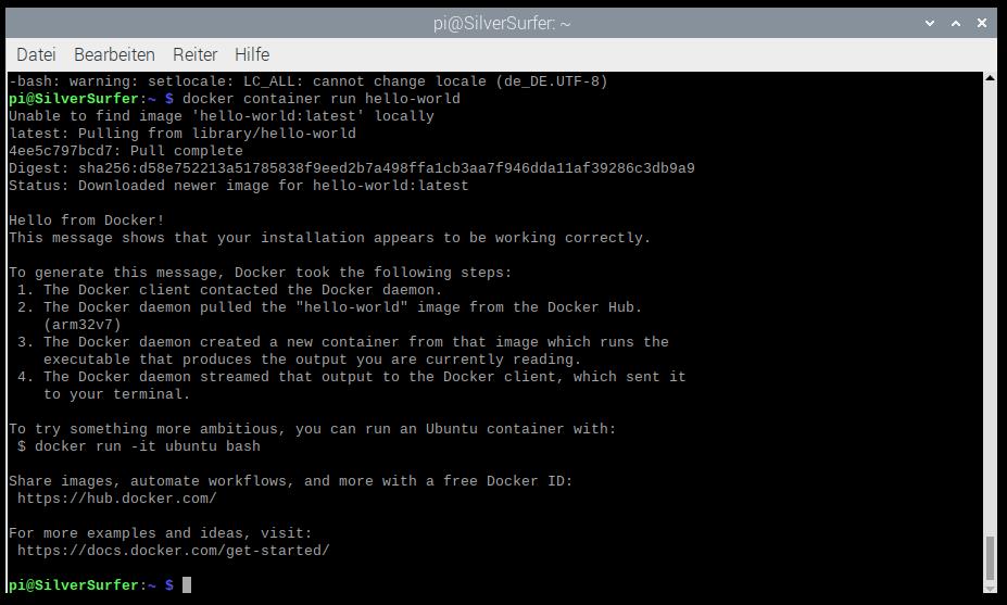 Docker Test-Image ausführen