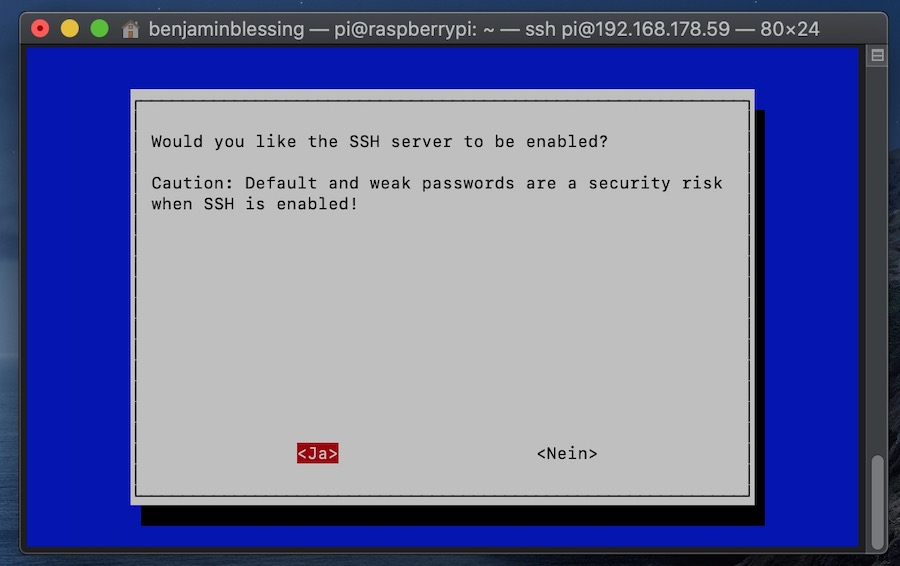 SSH auf dem Raspberry Pi aktivieren via Terminal